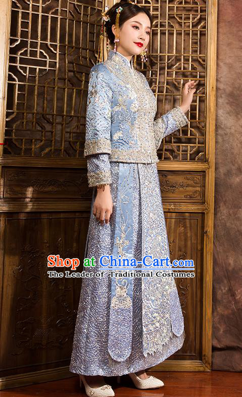 Traditional Chinese Wedding Costumes Traditional Xiuhe Suits Ancient Chinese bridal Full Dress