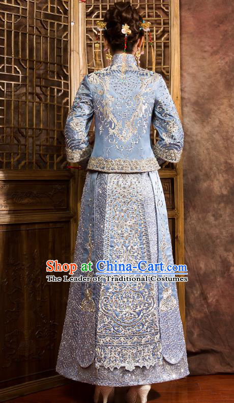 Traditional Chinese Wedding Costumes Traditional Xiuhe Suits Ancient Chinese bridal Full Dress