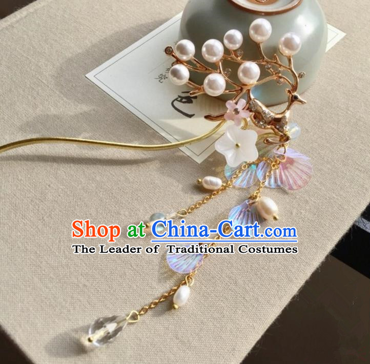 Chinese Traditional Hair Accessories Ancient Hanfu Tassel Hairpins for Women