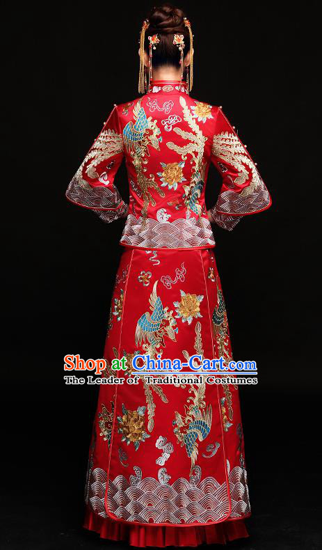 Traditional Chinese Wedding Costumes Traditional Xiuhe Suits Ancient Chinese bridal Full Dress