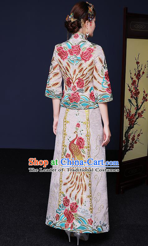 Traditional Chinese Wedding Costumes Traditional Xiuhe Suits Ancient Chinese bridal Full Dress