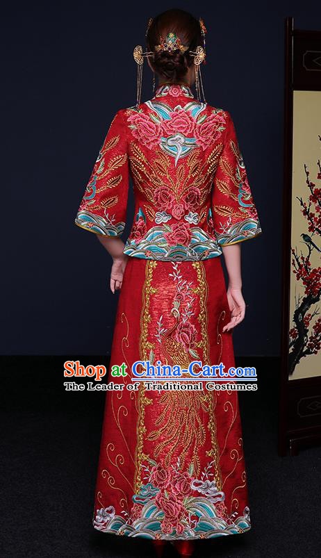 Traditional Chinese Wedding Costumes Traditional Xiuhe Suits Ancient Chinese bridal Full Dress