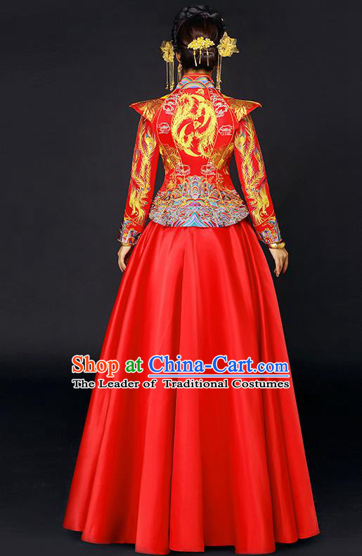 Traditional Chinese Wedding Costumes Traditional Xiuhe Suits Ancient Chinese bridal Full Dress