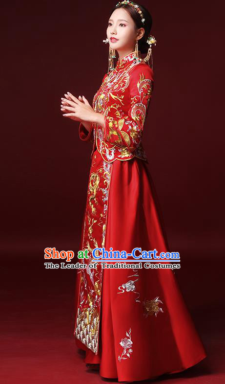 Traditional Chinese Wedding Costumes Traditional Xiuhe Suits Ancient Chinese bridal Full Dress