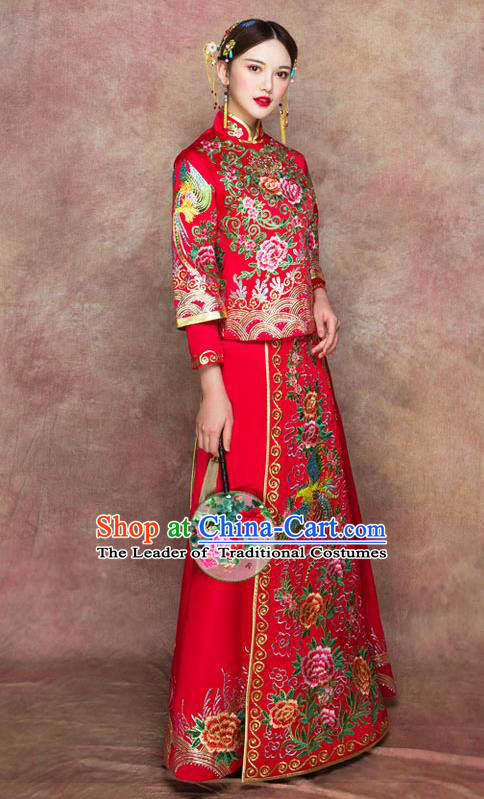 Traditional Chinese Wedding Costumes Traditional Xiuhe Suits Ancient Chinese bridal Full Dress