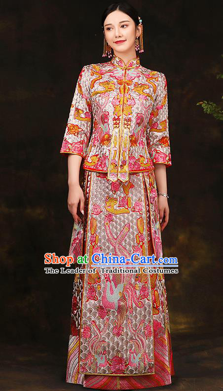 Traditional Chinese Wedding Costumes Traditional Xiuhe Suits Ancient Chinese bridal Full Dress