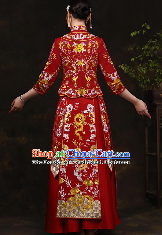 Traditional Chinese Wedding Costumes Traditional Xiuhe Suits Ancient Chinese bridal Full Dress