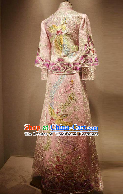 Traditional Chinese Wedding Costumes Traditional Xiuhe Suits Ancient Chinese bridal Full Dress