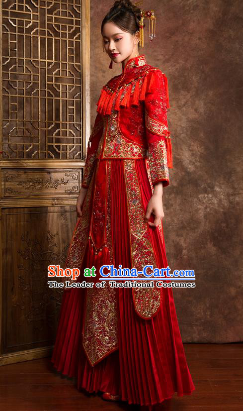 Traditional Chinese Wedding Costumes Traditional Xiuhe Suits Ancient Chinese bridal Full Dress