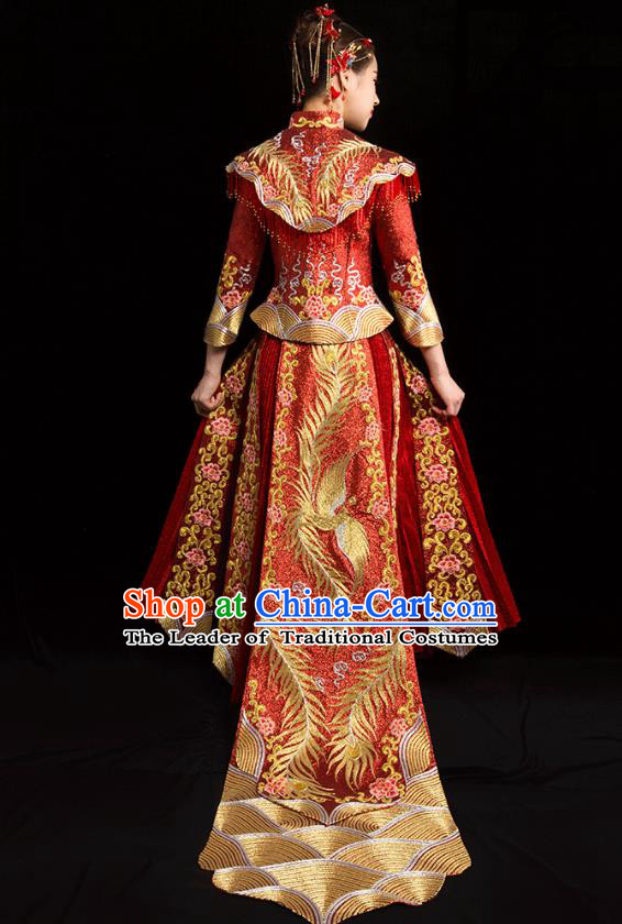 Traditional Chinese Wedding Costumes Traditional Xiuhe Suits Ancient Chinese bridal Full Dress