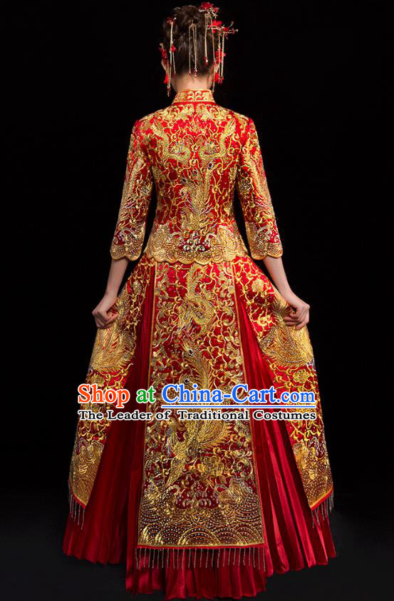 Traditional Chinese Wedding Costumes Traditional Xiuhe Suits Ancient Chinese bridal Full Dress