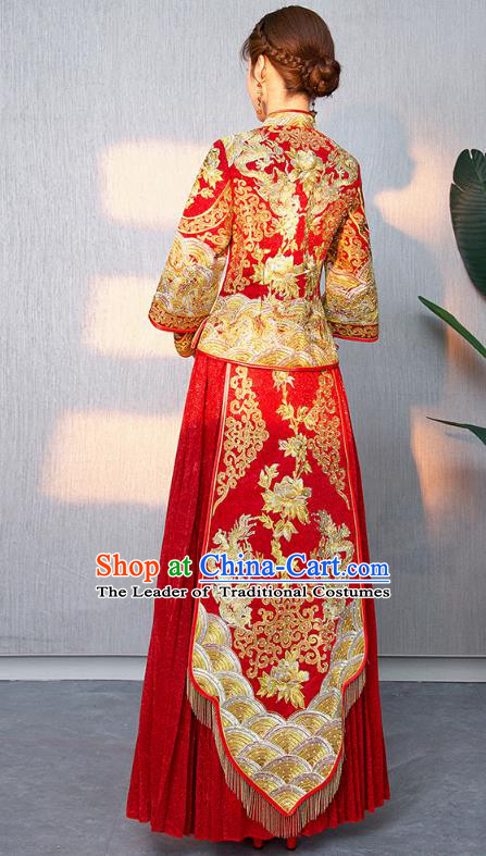 Traditional Chinese Wedding Costumes Traditional Xiuhe Suits Ancient Chinese bridal Full Dress