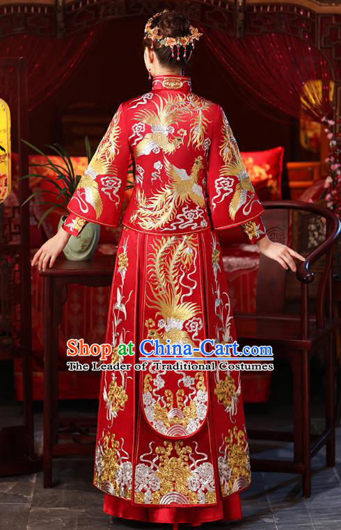 Traditional Chinese Wedding Costumes Traditional Xiuhe Suits Ancient Chinese bridal Full Dress