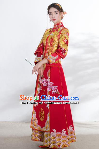 Traditional Chinese Wedding Costumes Traditional Xiuhe Suits Ancient Chinese bridal Full Dress