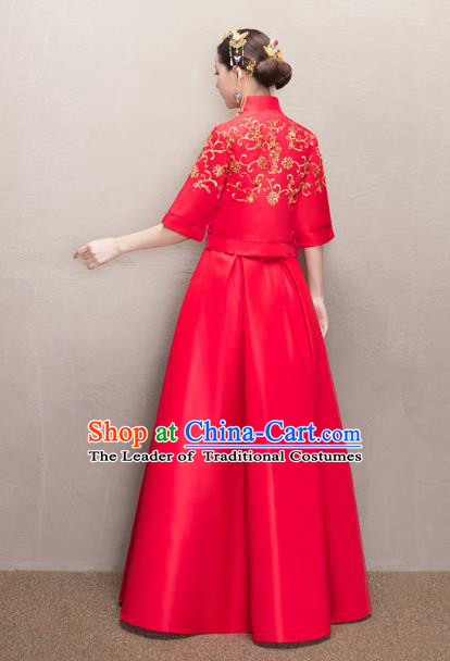 Traditional Chinese Wedding Costumes Traditional Xiuhe Suits Ancient Chinese bridal Full Dress