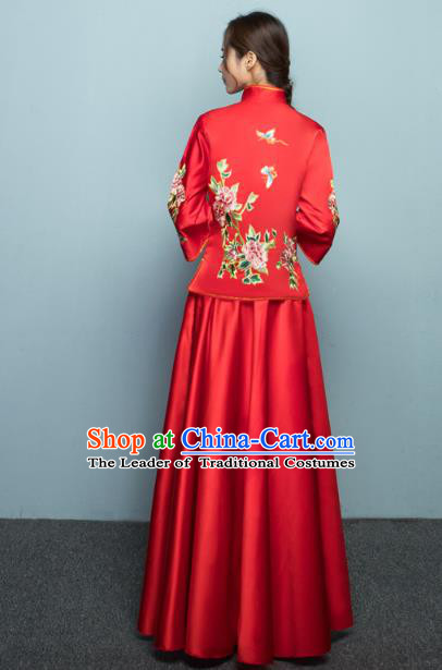 Traditional Chinese Wedding Costumes Traditional Xiuhe Suits Ancient Chinese bridal Full Dress