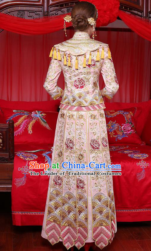 Traditional Chinese Wedding Costumes Traditional Xiuhe Suits Ancient Chinese bridal Full Dress