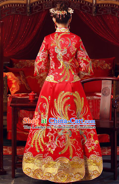 Traditional Chinese Wedding Costumes Traditional Xiuhe Suits Ancient Chinese bridal Full Dress