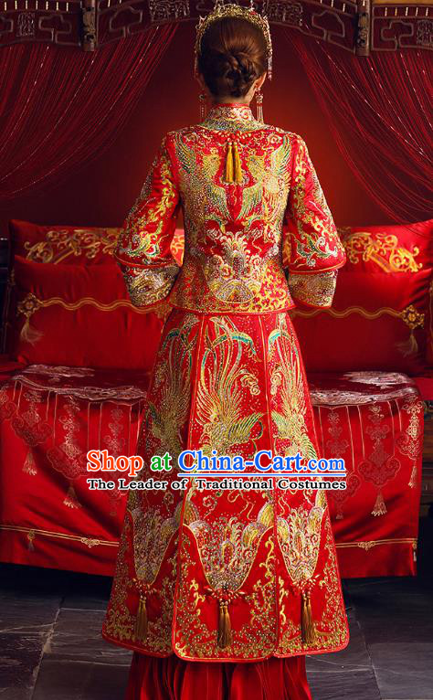 Traditional Chinese Wedding Costumes Traditional Xiuhe Suits Ancient Chinese bridal Full Dress