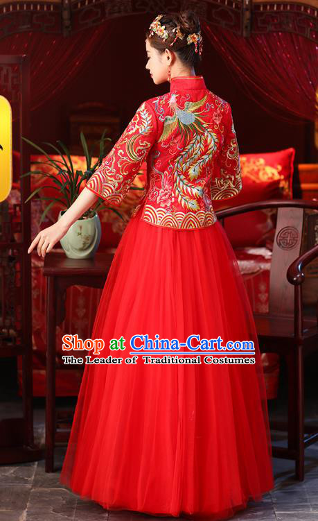 Traditional Chinese Wedding Costumes Traditional Xiuhe Suits Ancient Chinese bridal Full Dress