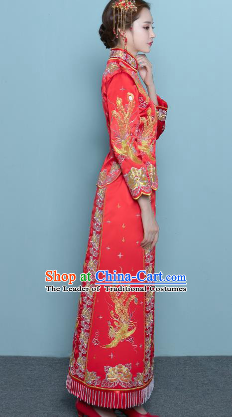 Traditional Chinese Wedding Costumes Traditional Xiuhe Suits Ancient Chinese bridal Full Dress