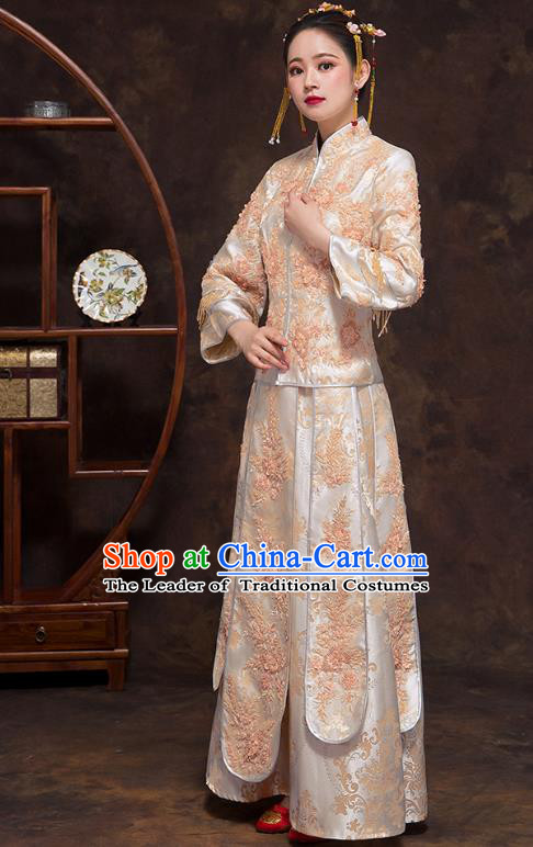 Traditional Chinese Wedding Costumes Traditional Xiuhe Suits Ancient Chinese bridal Full Dress