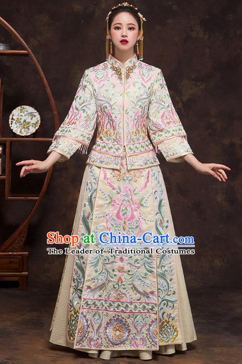 Traditional Chinese Wedding Costumes Traditional Xiuhe Suits Ancient Chinese bridal Full Dress