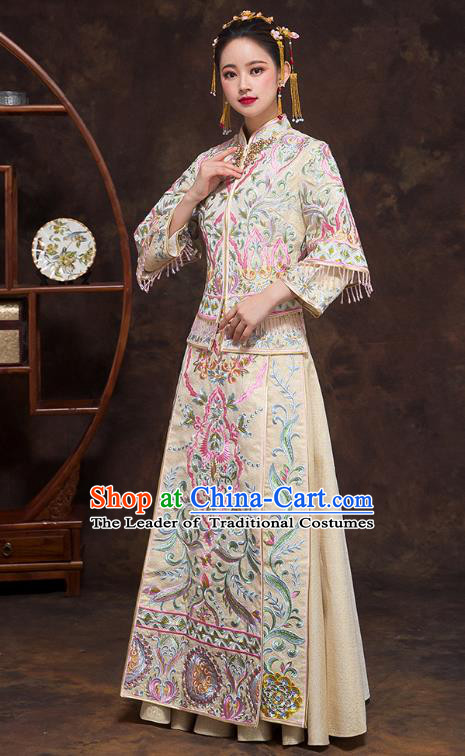 Traditional Chinese Wedding Costumes Traditional Xiuhe Suits Ancient Chinese bridal Full Dress