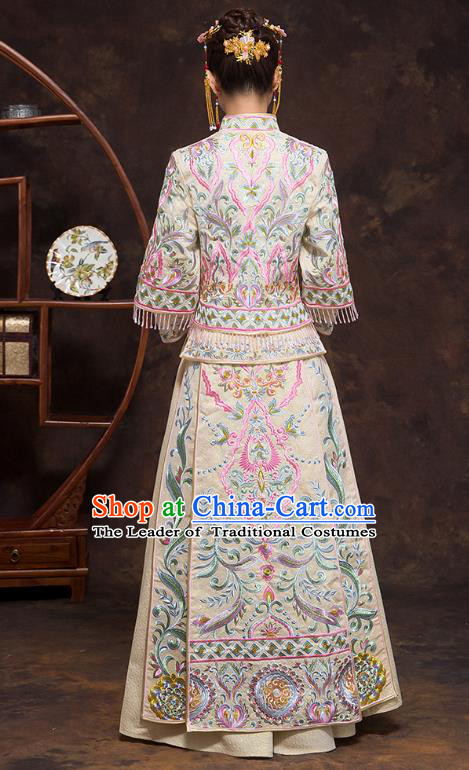 Traditional Chinese Wedding Costumes Traditional Xiuhe Suits Ancient Chinese bridal Full Dress