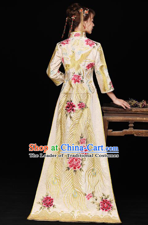 Traditional Chinese Wedding Costumes Traditional Xiuhe Suits Ancient Chinese bridal Full Dress