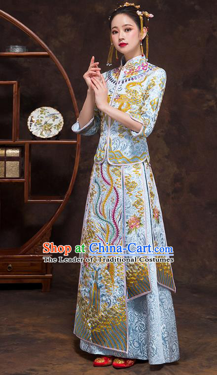 Traditional Chinese Wedding Costumes Traditional Xiuhe Suits Ancient Chinese bridal Full Dress