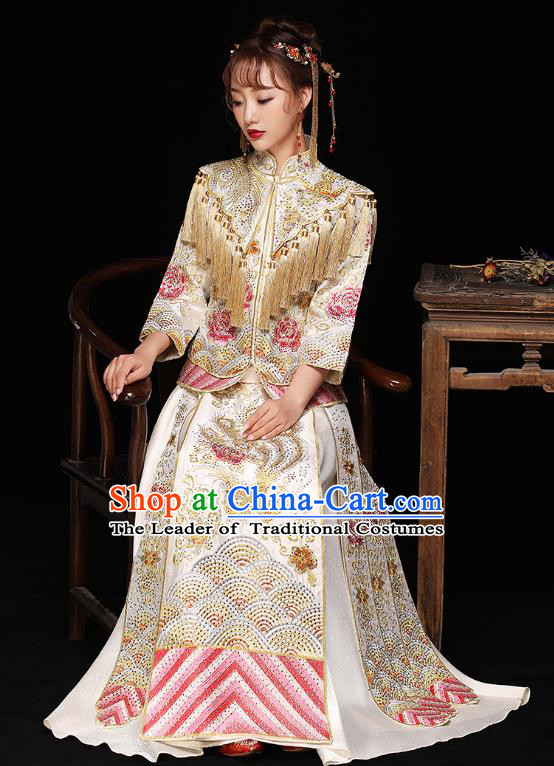 Traditional Chinese Wedding Costumes Traditional Xiuhe Suits Ancient Chinese bridal Full Dress