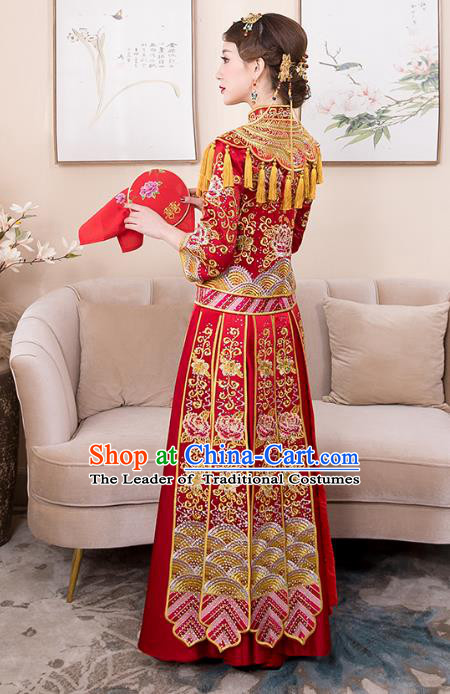 Traditional Chinese Wedding Costumes Traditional Xiuhe Suits Ancient Chinese bridal Full Dress