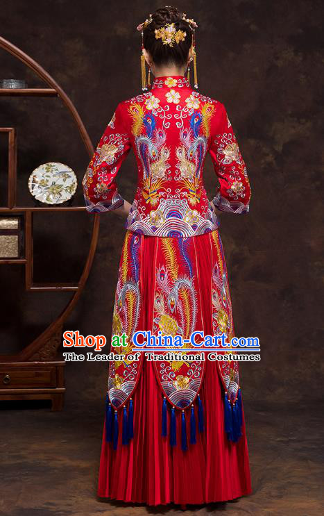 Traditional Chinese Wedding Costumes Traditional Xiuhe Suits Ancient Chinese bridal Full Dress