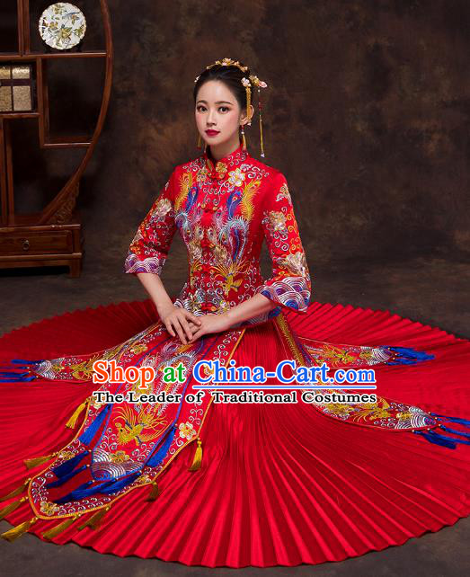 Traditional Chinese Wedding Costumes Traditional Xiuhe Suits Ancient Chinese bridal Full Dress