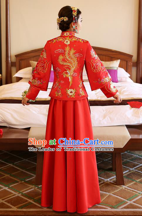 Traditional Chinese Wedding Costumes Traditional Xiuhe Suits Ancient Chinese bridal Full Dress