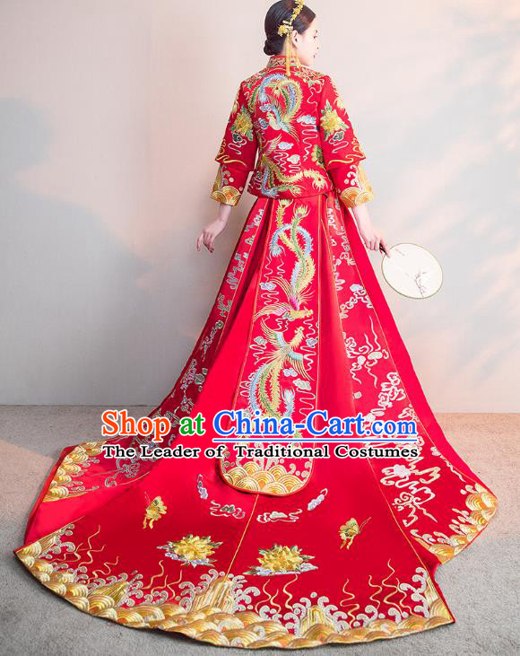 Traditional Chinese Wedding Costumes Traditional Xiuhe Suits Ancient Chinese bridal Full Dress