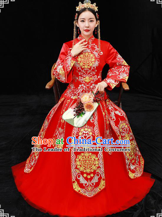 Traditional Chinese Wedding Costumes Traditional Xiuhe Suits Ancient Chinese bridal Full Dress