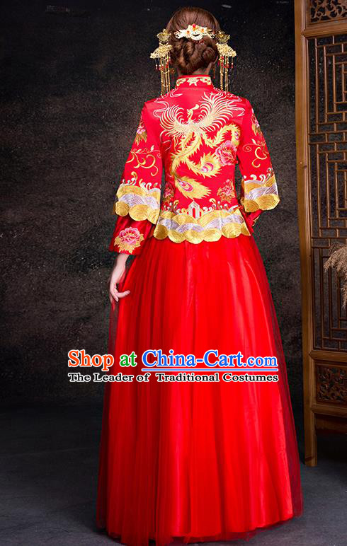 Traditional Chinese Wedding Costumes Traditional Xiuhe Suits Ancient Chinese bridal Full Dress