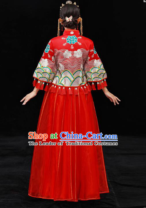 Traditional Chinese Wedding Costumes Traditional Xiuhe Suits Ancient Chinese bridal Full Dress