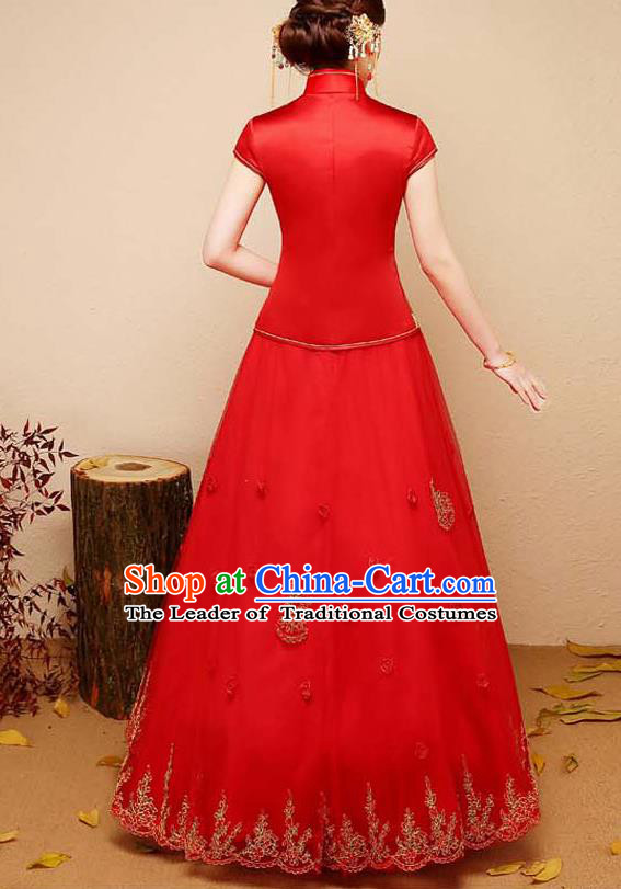 Traditional Chinese Wedding Costumes Traditional Xiuhe Suits Ancient Chinese bridal Full Dress