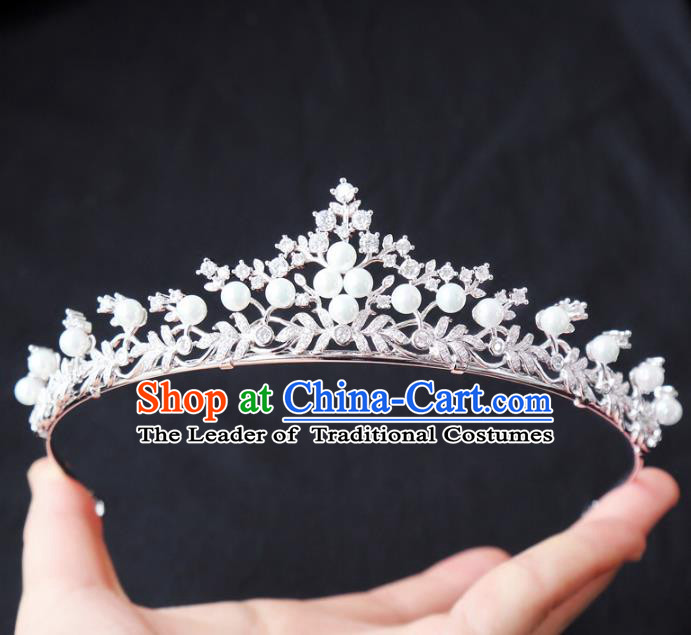 Top Grade Wedding Hair Accessories Hair Clasp Bride Crystal Royal Crown for Women