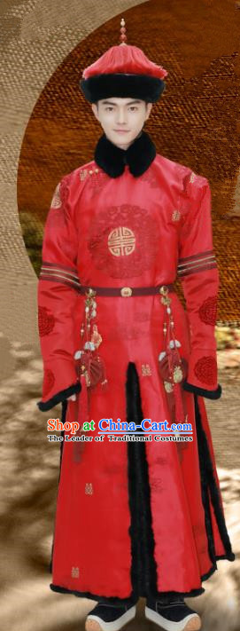 Story of Yanxi Palace Chinese Ancient Drama Qing Dynasty Manchu Nobility Childe Wedding Costumes and Hat Complete Set