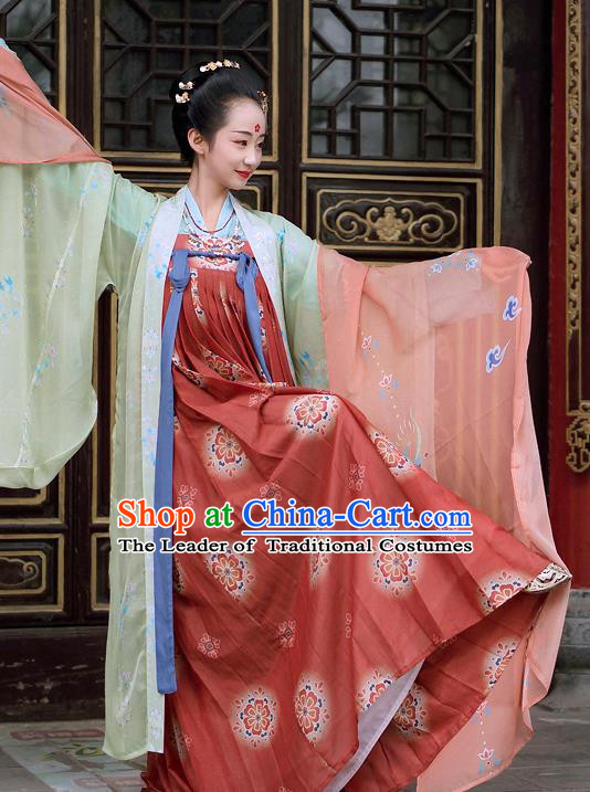 Chinese Tang Dynasty Imperial Concubine Costume Ancient Fairy Hanfu Dress for Women