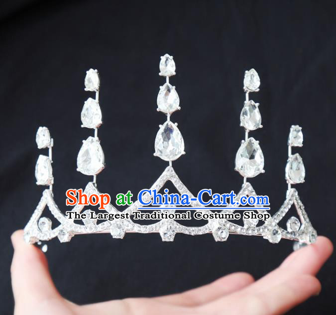 Top Grade Wedding Bride Hair Accessories Princess Crystal Hair Clasp Royal Crown for Women