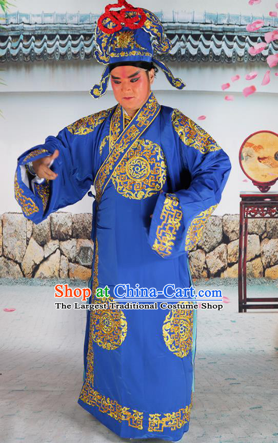 Traditional China Beijing Opera Costume Gifted Scholar Embroidered Robe and Hat Ancient Chinese Peking Opera Embroidery Clothing