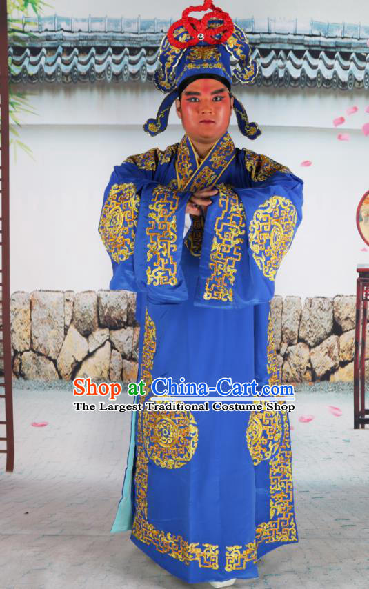 Traditional China Beijing Opera Costume Gifted Scholar Embroidered Robe and Hat Ancient Chinese Peking Opera Embroidery Clothing