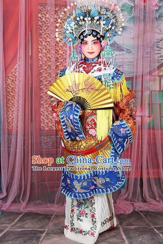 Professional Chinese Beijing Opera Diva Embroidered Costumes Imperial Consort Red Dress for Adults