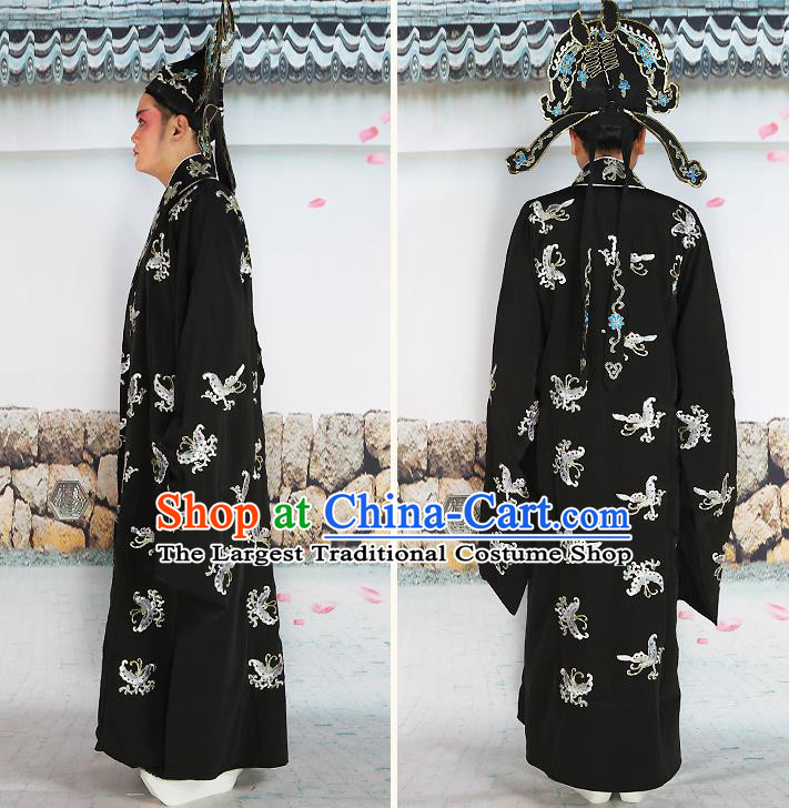 Traditional China Beijing Opera Costume Gifted Scholar Embroidered Robe and Hat Ancient Chinese Peking Opera Embroidery Clothing