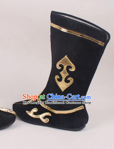 Chinese Traditional Beijing Opera Black Boots Peking Opera Shoes for Men
